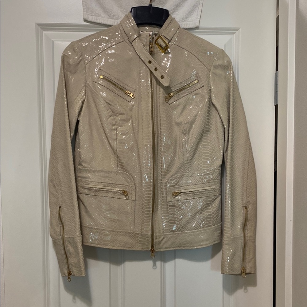Cache - Leather Beige Women's Jacket